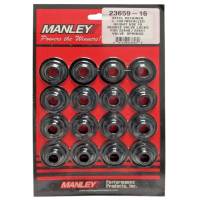 Manley Valve Spring Retainer - 1.50"/1.05" OD Steps - 1.550" Dual Spring - Plus 0.100" - Steel - Black Oxide - (Set of 16)