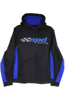 MPD Sport-Tek Sweatshirt - Hooded - MPD Logo - Black/Blue - Large