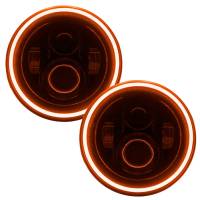 Oracle Lighting Sealed Beam Headlight - 7" OD - Halo LED Ring - H4/H13 Connectors Included - Plastic - Amber - Universal - (Pair)