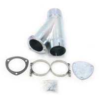 Exhaust Cutouts and Components - Exhaust Cut-Outs - Manual - Patriot Exhaust - Patriot Manual Exhaust Cut-Out - Clamp-On - Single - 3-1/2" Pipe Diameter - Blockoff Plates/Hardware Included - Steel - Zinc Plated