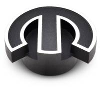 Proform Large Air Cleaner Nut - 1/4-20" and 5/16-18" Thread - Mopar Omega Logo - Aluminum - Black Crinkle