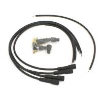 PerTronix Flame-Thrower Spark Plug Wire Set - 7 mm - Black - Straight Plug Boots - Socket Style - Universal 4 Cylinder