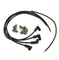 PerTronix Flame-Thrower Spark Plug Wire Set - 7 mm - Black - 90 Degree Plug Boots - HEI/Socket Style - Universal 4 Cylinder