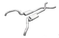 Pypes Performance Exhaust Street Pro X-Pipe Exhaust System - Crossmember Back - Dual Rear Exit - 2-1/2" Diameter - Stainless