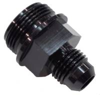 Quick Fuel Technology Adapter Fitting - Straight - 6 AN Male to 7/8-20" Male - Aluminum - Black