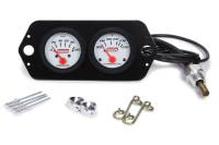 QuickCar Sprint Car/Open Wheel Gauge Panel Assembly - Oil Pressure/Water Temperature - White Face