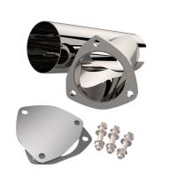 Exhaust Cutouts and Components - Exhaust Cut-Outs - Manual - Quick Time - Quick Time Weld-On Exhaust Cut-Out - Single - 3-1/2" Pipe Diameter - Blockoff Plates/Hardware Included - Stainless - Polished