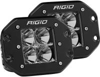Rigid Industries D-Series PRO LED Light Assembly - Flood - 30 Watts - 4 White LED - 3 x 3" Square - Flush Mount - Aluminum - Black - (Pair)