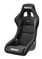 Sparco QRT-Carbon Seat - Non-Reclining - FIA Approved - Side Bolsters - Harness Openings - Carbon Fiber - Fire-Retardant Non-Slip Fabric - Black