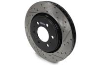 StopTech Sport Cryo Brake Rotor - Front - Driver Side - Drilled/Slotted - 350 mm OD - 34 mm Thick - 6 x 135 mm Bolt Pattern - Iron - Black Paint