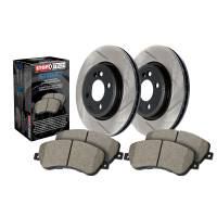 StopTech Premium Brake Rotor and Pad Kit - Front - Ceramic Pads - Iron - Black Paint