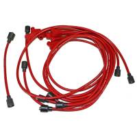 Taylor Spiro-Pro Spark Plug Wire Set - Spiral Core - 8 mm - Red - 90 Degree Plug Boots - Socket Style - Small Block Chevy