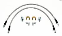 Wilwood Flexline Brake Hose Kit - DOT Approved - 22" - 3 AN Hose - 3/8-24 Inverted Flare Male 90 Deg Inlet - 3 AN Straight Outlet - Braided Stainless
