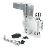Weigh Safe Ball Mount Hitch - 2/2-5/16" Hitch - 8" Drop - 8000/18500 lb Capacity - Keyed Alike - Aluminum/Steel/Chrome