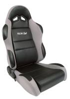 ProCar Sportsman Racing Seat - Right Side - Black Vinyl Inside - Gray Velour Wings and Bolsters