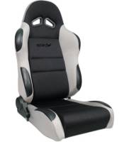 ProCar Sportsman Racing Seat - Right Side - Black Velour Inside - Gray Velour Wings and Bolsters