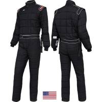 Simpson Drag One Drag Racing Suit w/ Built-In Arm Restraints - SFI 15 Approved - Black - Medium