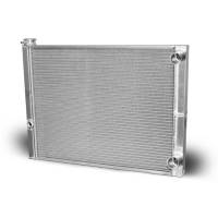 AFCO Aluminum Radiator - 27.500 in W x 20 in H x 2 in D - Passenger Side Inlet - Passenger Side Outlet