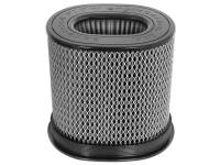 aFe Power Magnum FLOW Pro DRY S Oval Air Filter Element - 9 in Length x 7 in Width - 6-1/2 in x 4-3/4 in Flange - 9 in Tall - White