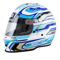 Zamp - Zamp RZ-42Y Youth Graphic Helmet - White/Blue/Light Blue - 56cm - Image 2
