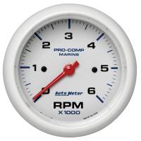 Autometer Phantom Tachometer - 6000 RPM - 3-3/8 in Diameter - White Face