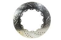 Baer Passenger Side Slotted/Drilled/Vented Brake Rotor - 14 in OD - 1.150 in Thick - 12 x 8.5 in Bolt Circle - Zinc Plated
