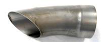 Beyea Custom Headers Weld-On Exhaust Tip - 3-1/2 in Diameter - 6-1/2 in Long - Single Wall - Cut Edge - Angled Cut - Turndown Style - Polished
