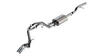 Borla S-Type Cat-Back Exhaust System - 3 in Diameter - Single Rear Exit - Dual 4 in Polished Tips - Stainless - GM Fullsize SUV 2021-22
