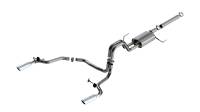 Borla S-Type Cat-Back Exhaust System - 3 in Diameter - 2-1/4 in Tailpipes - 4 in Tips - Stainless - Ford Fullsize Truck 2021-22