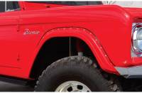 Bushwacker Pocket Style Front Fender Flare - CutOut - 1.50 in Wide - Black - Ford Compact SUV 1966-77 (Pair)