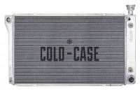 Cold-Case Polished Aluminum Radiator - 33.850 in W x 20.400 in H x 3 in D - Driver Side Inlet - Passenger Side Outlet - GM Fullsize Truck 1988-98