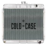 Cold-Case Polished Aluminum Radiator - 25 in W x 22.500 in H x 3 in D - Driver Side Inlet/Passenger Side Outlet - Manual - Mopar A-Body/B-Body 1970-72