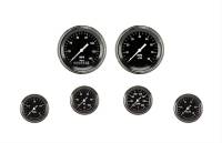 Classic Instruments Hot Rod Gauge Kit - Full Sweep - Low Step Stainless Bezel - Black Face