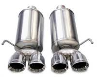 Corsa Xtreme Axle-Back Exhaust System - 2-1/2 in Diameter - Center Exit - Quad 3-1/2 in Polished Tips - Stainless - Chevy Corvette 2005-08