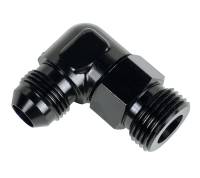 Derale 90 Degree 7/8-14 in NPT Male to 6 AN Male O-Ring Adapter - Black