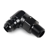 Derale 90 Degree 3/8 in NPT Male to 8 AN Male Adapter - Black