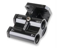 Earl's Remote Oil Filter Mount - Two 10 AN Female O-Ring Outlets - Black