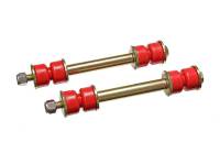 Energy Suspension Hyper-Flex End Link - 3-9/16 in Long Sleeve - 3/8 in Bolts/Nuts/Washers - Red/Cadmium (Pair)