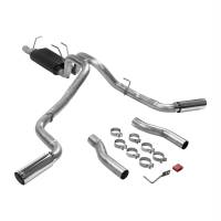 Flowmaster Force II Cat-Back Exhaust System - 3 in Diameter - Dual Size Exit - 4 in Polished Tips - Stainless - 250/350 - Ford Fullsize Truck 2017-21