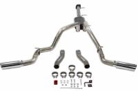 Flowmaster American Thunder Cat-Back Exhaust System - 3 in Diameter - Dual Side Exit - 4 in Polished Tips - 6.6 L - GM Fullsize Truck 2020-21