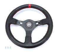 Grant Peformance Race Steering Wheel - 13 in Diameter - 1 in Dish - 3-Spoke - Black Leather Grip - Black