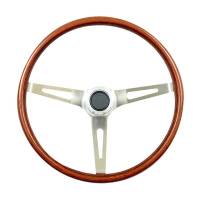 Interior & Cockpit - GT Performance - GT Performance GT3 Classic Steering Wheel - 15 in Diameter - 4-1/8 in Dish - 3-Spoke - Wood Finger Notch Grip - Chrome