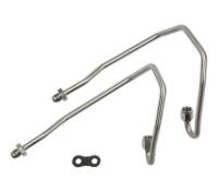 Holley Power Steering Pressure Tube - 6 AN Inlet/Outlet - Pressure/Return - Separator - Nickel Plated - Borgeson Mopar Box