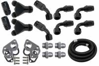 ICT Billet Water Pump Plumbing Kit - 12 AN Ports - 16 AN Male Inlet and Outlet - GM LS-Series
