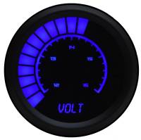Intellitronix Bargraph Voltmeter - 12-16V - 2-1/16 in Diameter - Black Face - Blue LED