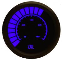 Intellitronix Bargraph Digital Oil Pressure Gauge - 0-80 psi - LED - 2-1/16 in Diameter - Black Face - Blue LED