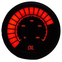 Gauges & Data Acquisition - Individual Gauges - Intellitronix - Intellitronix Bargraph Digital Oil Pressure Gauge - 0-80 psi - LED - 2-1/16 in Diameter - Black Face - Red LED