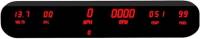 Intellitronix LED Digital Gauge Cluster - Speedometer/Tachometer/Voltmeter/Oil Pressure/Water Temperature/Fuel Level - Red LED - Black