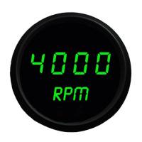 Intellitronix Mini Digital Tachometer - 9900 RPM - 2-1/16 in Diameter - Green LED - Black Face