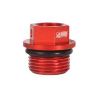 JOES Oil Fill Plug - Screw-On - 20 mm x 1.5 Thread - 17 mm Hex Head - Aluminum - Red - Suzuki GSXR Micro Sprint